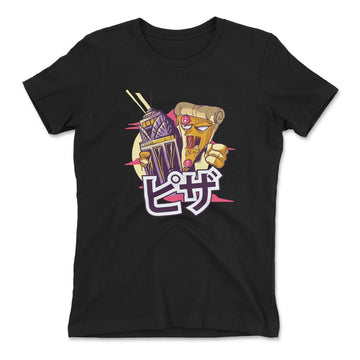 Pizza Kong Womens T-Shirt in Black color